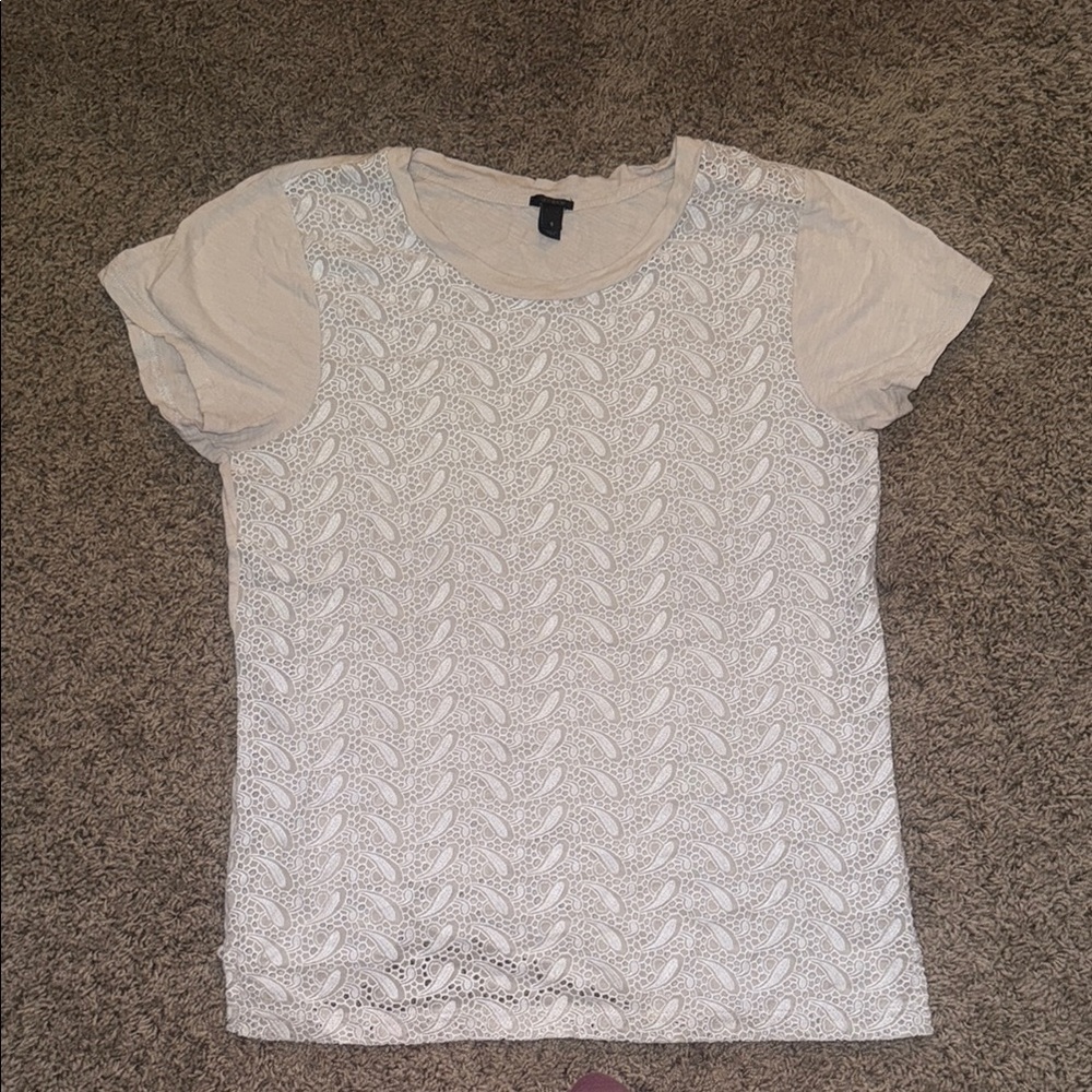 j crew —vintage…Elegant White Lace Women's Top—small